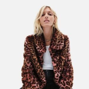 Unreal Fur Women's Blush Leopard Faux Fur Jacket S